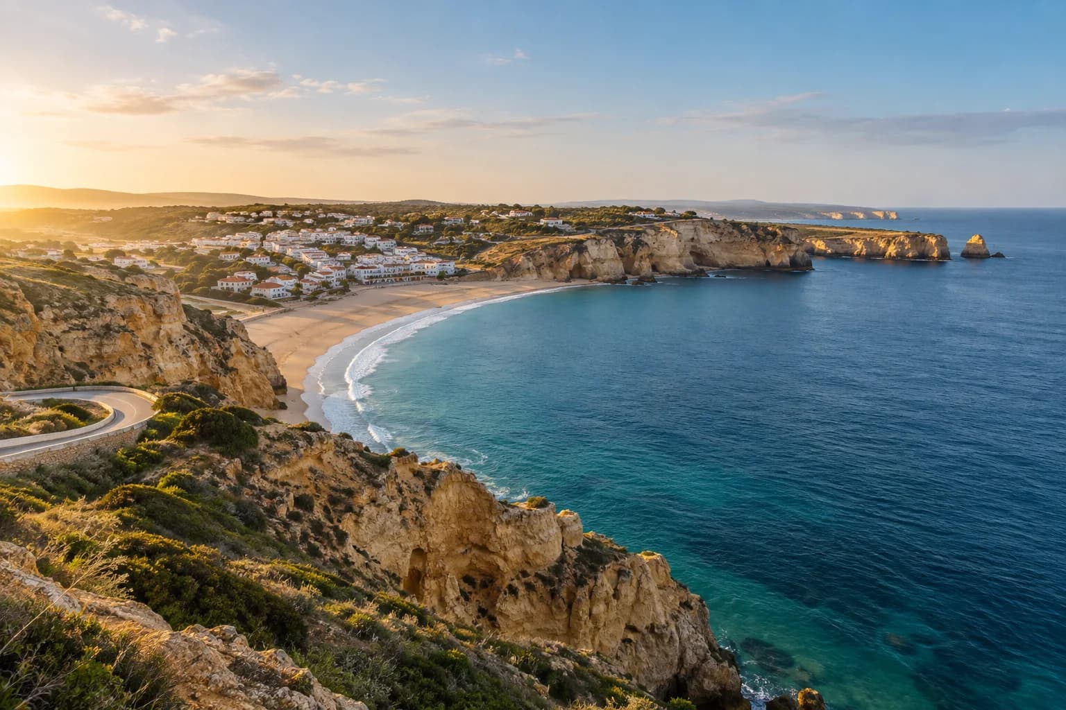 Costa de Portugal al amanecer